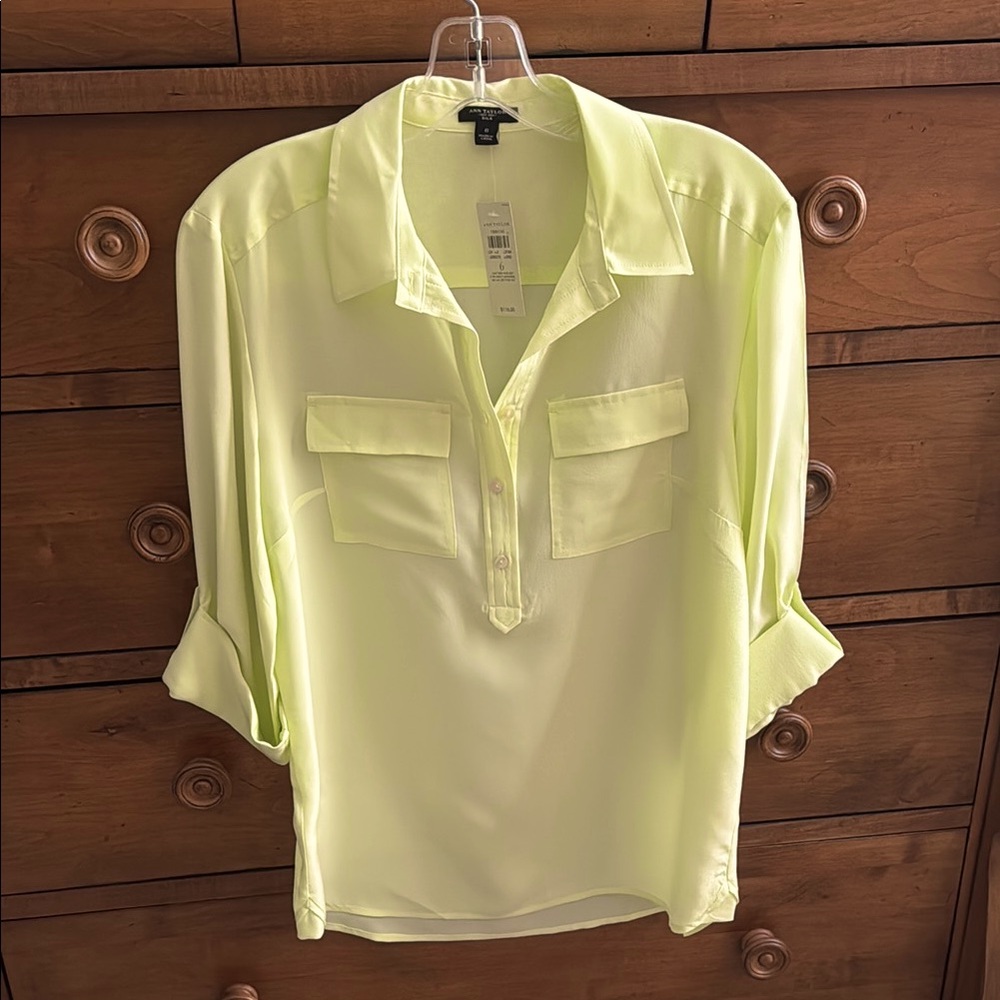 Ann Taylor silk pop over blouse